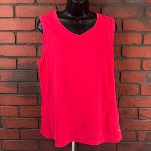 Danskin Now Women's 1X Sleeveless‎ Activewear Top – Fuchsia Pink, Cotton Blend